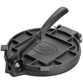 Alpine Cuisine Heavy Duty 7" Cast Iron Tortilla Press | Pataconera & Quesadilla Maker with Comfortable Handle for Corn & Flour Tortillas
