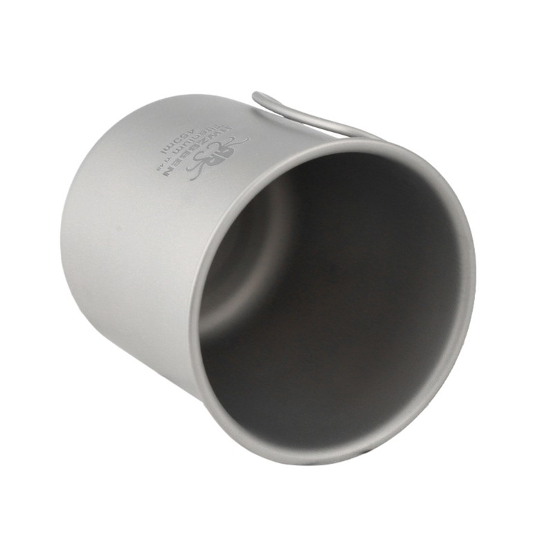 450ml Titanium Cup with Foldable Handles Lightweight Water Cup for