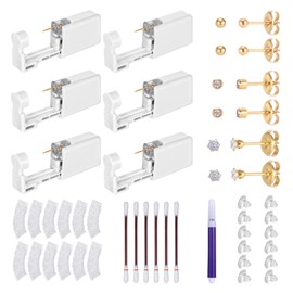 Ear Piercing Kit Gold, at Home Self Disposable Ear Cartilage Professional Piercing Gun Earrings Kit Needle Tools Set, Earrings For Piercing Essential Supplies for Pierced Ears at Home by Yourself