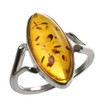 HolidayGiftShops Sterling Silver and Baltic Amber Ring Autumn SKU :