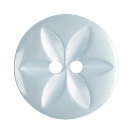 Baby Star Buttons - Round Resin Buttons for Baby Cardigans, Sewing Baby Clothes, Knitting Dolls 11mm (18L) Pale Blue Pack of 20 - Machine Washable, Colourful Buttons for Crafts and Repairs