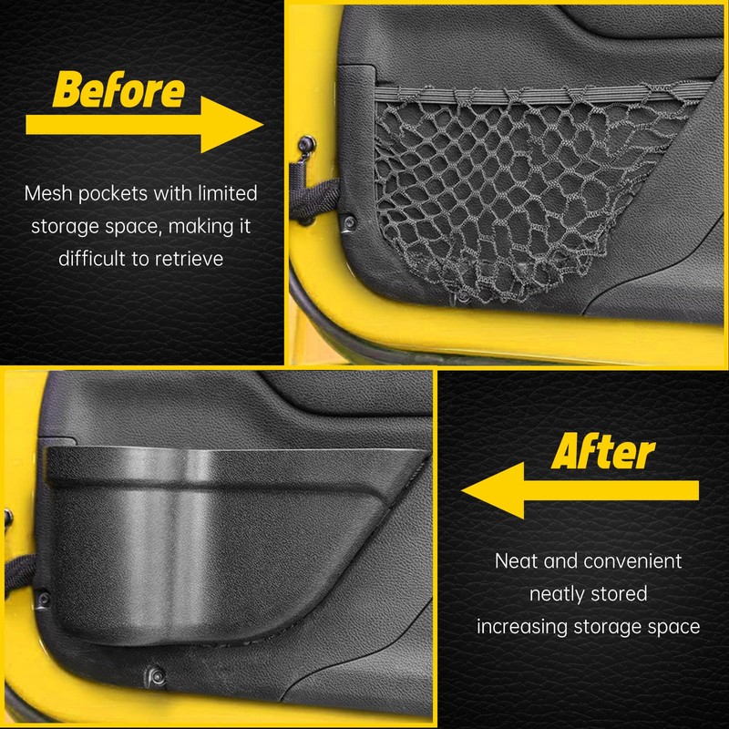 MIKKUPPA JK Storage Pockets - Front Door Pockets Compatible with