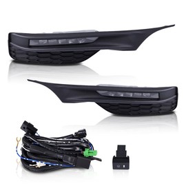 PIT66 Front Bumper Fog Light, Compatible with 2016-2017 Honda Accord Sedan 2Pack LED Front Bumper Lamps+Wiring+Switch 33900T2AA21 Fog Lamp Accessories, faros antiniebla