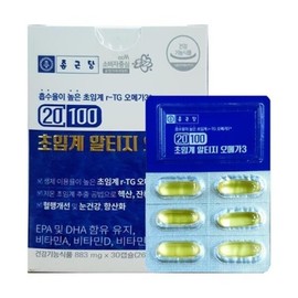 Jongkundang 종근당 20100 초임계 알티지 오메가3 833mg x 30캡슐 1박스 hism Jongkundang 20100 Supercritical RTG Omega 3 833mg x 30 Capsules 1 Box hism