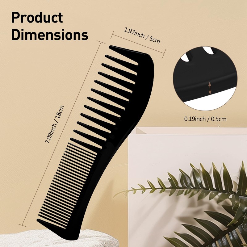 Zoolinn Versatile Hair Grooming Set - 3PCS Black Double-Sided Combs