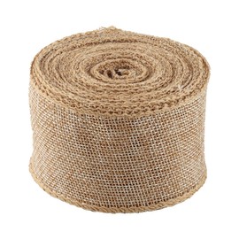 FONGKNOX 5cm 5 Meter Hessian Ribbon Burlap Table Runner Fabric DIY Handmade Christmas Craft Jute Roll Vintage Shabby Chic for Wedding Party Decorative Jute Ribbon 2 Rolls