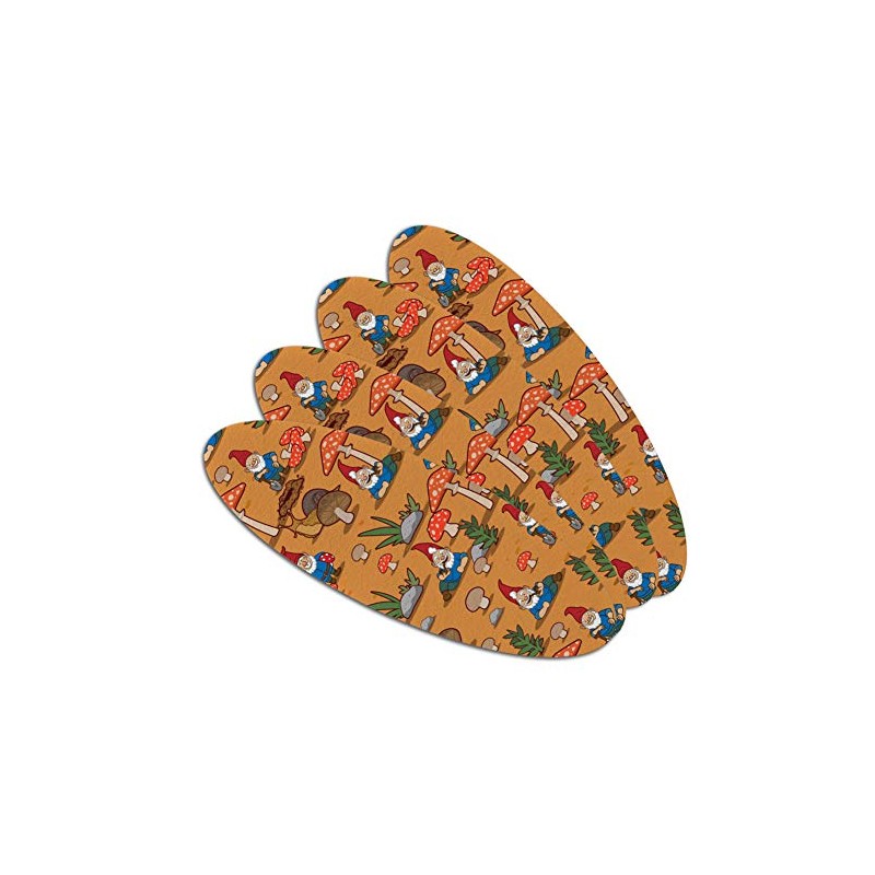 Gnomes Toadstools and Mushrooms Pattern Double-Sided Oval Nail File Emery