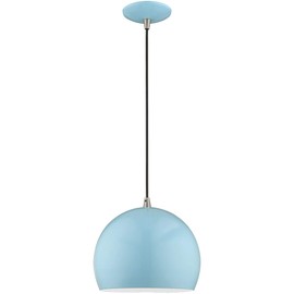 Livex Lighting 41181-74 Shiny Baby Blue 1 Lt Mini Pendant
