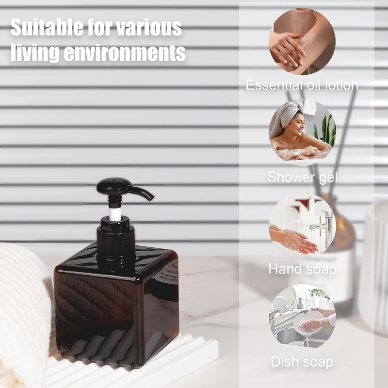 Pump Bottle, Refillable Plastic Empty Lotion Soap Dispenser Liquid Container