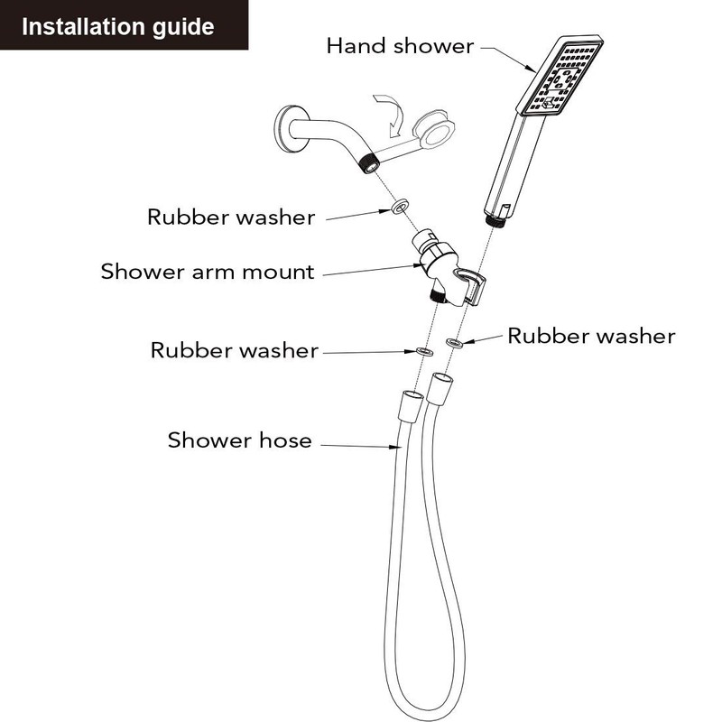 BRIGHT SHOWERS Handheld Shower Head Set High Pressure Hand Held