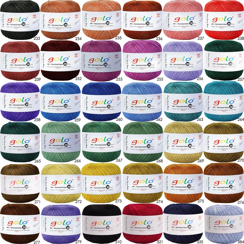 golo Crochet Thread Size 30 Colored Yarn for Tatting 310