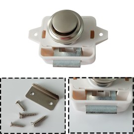 Vastsea Pack of 2 Push Button Lock, Push Button Lock, Motorhome Car Push Lock, for RV Drawer Cabinet, Motorhomes, Yachts, Camping, Caravan, Boats (White, 4.8 x 4.5 x 9 cm)