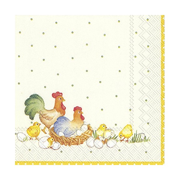 20 Napkins Cockerel and Hen in the Nest | Spring