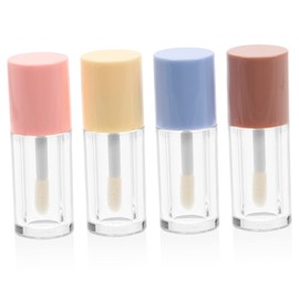 Beavorty Pack of 4 lip gloss tubes, cosmetic containers, lipstick containers, lip care, clear container, mini lip gloss tubes, lipstick, DIY tube, clear lip balm tube, plastic
