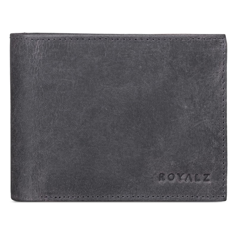 ROYALZ 'Detroit' Men's Leather RFID Protection Wallet Compact Wallet Landscape