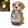 Solar Powered LED Light Dog Statue Decoration Solar Powered Puppy