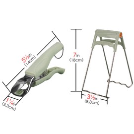 SHIDOW Hot Plate Gripper Set, Stainless Steel Bowl Clip, Pan Dish Clip Gripper, Kitchen Tongs Bowl Dish Pan Clip Anti-scalding 3-Pack (Light-Green) for Kitchen.