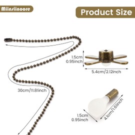 4 Pcs Ceiling Fan Pull Chain Set, Fan Pull Chain Pendant Extension Fan Strings Pull Chain Ornaments, Fan Chain Pendant Fan Pulls Cord Extender for Ceiling Fans Lights