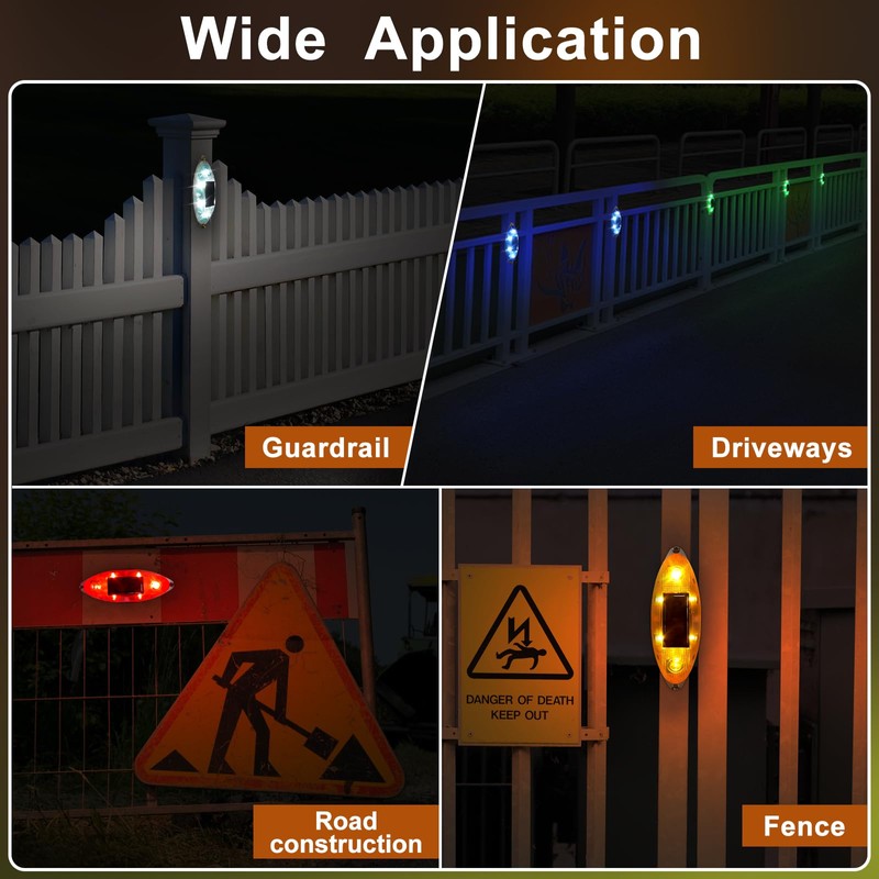 Aolyty Solar Strobe Warning Light Outdoor, Bright Solar Safety Flashing