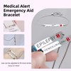 RENYILIN Stainless Steel Box Chain Adjustable Medical Alert Emergency Aid