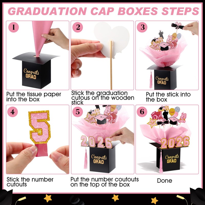 4 Sets 95 Pcs 2026 Graduation Table Decorations Congrats Grad