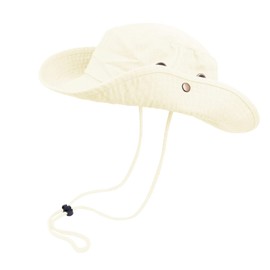 Bucket Hat Hiking Fishing Wide Brim UV Sun Protection Safari Unisex Boonie (Champagne, Small/Medium)