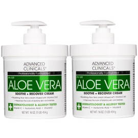 Advanced Clinicals Aloe Vera Lotion Skin Care Relief | Vitamin E Infused Hyaluronic Acid Moisturizer & Vitamin C Body Lotion For Women & Men Helps Improve Look Of Extremely Dry Skin, 16 Ounce, 2-Pack