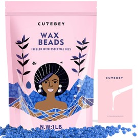 Hard Wax Beads Waxing Beads: 1LB Natural Wax Beads for Hair Removal Brazilian Bikini Face Sensitive Skin -for Home Waxing Refill Bulk(Blue)