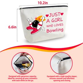 Yoxiumi Bowling Party Favors for Women Bowling Accessories Bag Bowling Player Graduation Makeup Bag Gifts Bowling Ball Cosmetic Bags Birthday Christmas Gift for Daughter Sister Bestie Friend