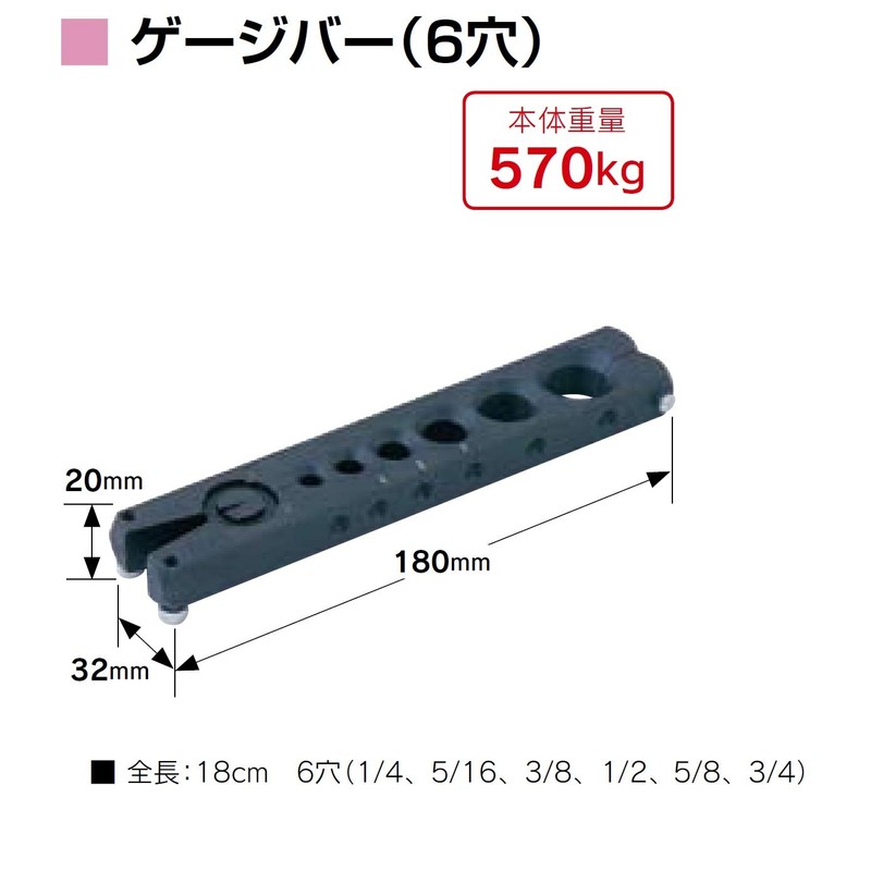 BBK BBKG Gauge Bar Clamp Bar 6 Holes