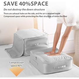 Koqit Ultra Space Saving Compressing Organiser, Compressing Bag, Large Self-Compressing Movable Organiser Storage for Duvets, Clothes Storage, Storage Bag