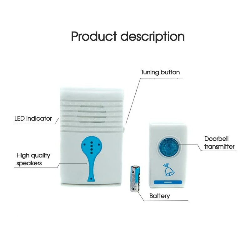 Wireless Door Bell DOORBELL Digital Cordless Portable 36 Chime 100M