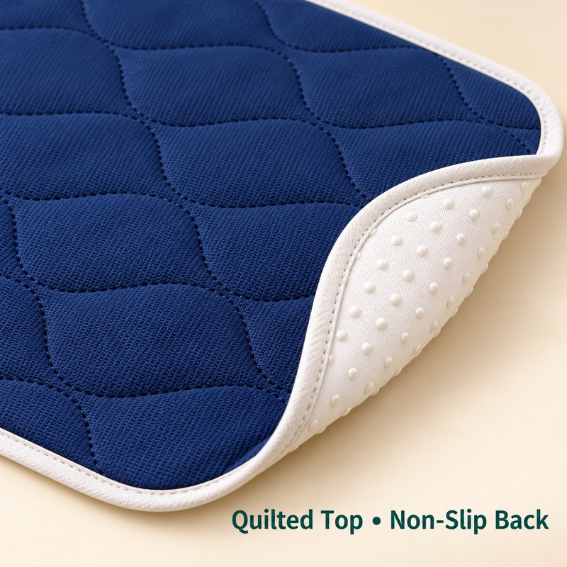 Washable Waterproof Incontinence Bed Pad with Absorbent Layers and Non-Slip