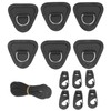 6Pcs PVC D Ring Patch Elastic Rope Set Stainless Steel