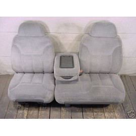 Durafit Seat Covers 1995-2000 Chevy Silverado and GMC Sierra Front 60/40 Split Bottom with Bucket Backrests. Opening Console and Electric Lumbar. Made in Gray Velour