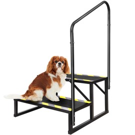 Kinchoix 2 Step RV Stairs, Hot Tub Steps, Outdoor Spa Step Ladder with Handrail,Portable Economy 5th Wheel Stair for Travel Trailer, Motor Home, Camper and Porch with Non-Skid Tapes