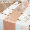Eychei Set of 5 Rose Gold Satin Table Runners, 12"