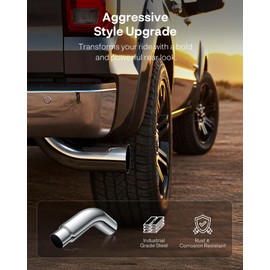 4 to 5 Inch Exhaust Elbow with Clamp, 4" Inlet 5" Outlet Chrome Exhaust Tip for Pickup Trucks and Cars