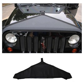 alxiang Black Front Hood Bra Cover T Style Protector Kit 1 Piece/Set for Jeep for Wrangler 2007-2017 BFHBCTSPKFJWJ2