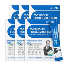 Days On (현대홈쇼핑)6박스 오한진 프리바이오틱스 FOS 트리플 (4.3g30포) 6box Hyundai Home Shopping 6 Boxes Ohan Jin Prebiotics FOS Triple (4.3g 30 Packs) 6box