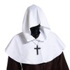 BLESSUME Medieval Hooded Cowl Cross Necklace (White)