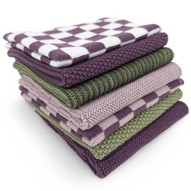 Ecovask Daily Use Dish Cloth 7pc Variety Pack Organic Cotton, Lilah
