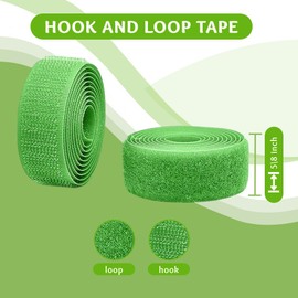 Neon Green 5/8 inch Sew on Hook and Loop 1 Yd Thin Strips Non-Adhesive Nylon Fabric Interlocking Tape Sewing Fasteners Set Excellent Grip for Military Form Bags Home Office School Car and Crafting