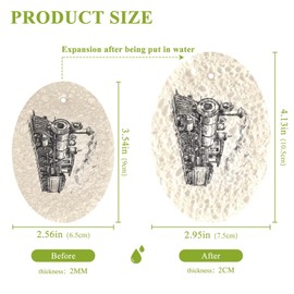 Watercolor Watermelon Tropical Fruits Pink Orange Yellow Paint 3PCs Non-Scratch Compressed Sponges, Scrub Foam Wood Pulp Pop up Sponge, Two-Sided Dishes Oval Cleaning Kitchen Scrubber Sponges