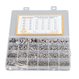 884 Pcs Screw Nut Washer Wrench Kit M2 M3 M4 M5 Half Round Head Hex Socket Screws Nuts Washers Wrench Set