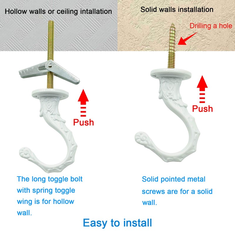 Hxchen 65mm/2.6" Ceiling Hooks - Heavy Duty Swag Hook with