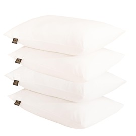 DRAPES & DECOR Pillow Cases 4 Pack- 100% Cotton Housewife Pillowcases with Envelope Closure-Shrinkage & Fade Resistant Luxury Pillow Case 200 Thread Count- Standard Size 50x75 cm (Pearl White)