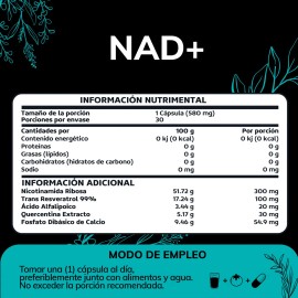 ⚡💊 NAD+ | NR Nicotinamida Ribosa + Trans-Resveratrol 99% | Con Ácido Alfa Lipoico + Quercetina + Calcio | Suplemento Avanzado para Energía Celular y Antienvejecimiento – 30 Cápsulas 🌿✨