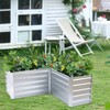 LuxenHome L-Shaped Galvanized Steel Raised Garden Bed