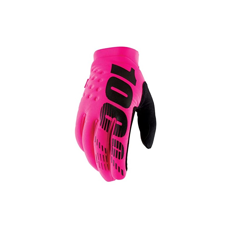 100%, Brisker Gloves, Adult, L, Neon Pink